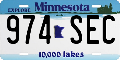 MN license plate 974SEC