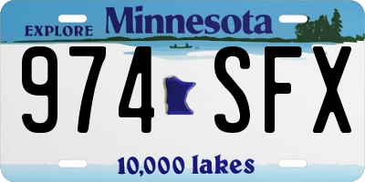 MN license plate 974SFX
