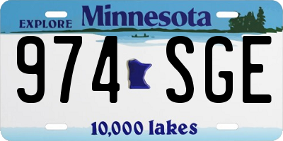 MN license plate 974SGE