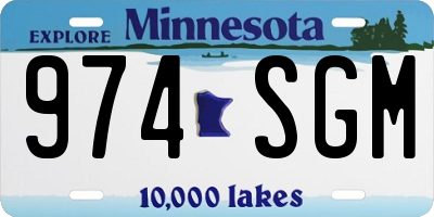 MN license plate 974SGM