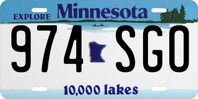 MN license plate 974SGO
