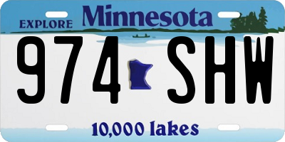 MN license plate 974SHW