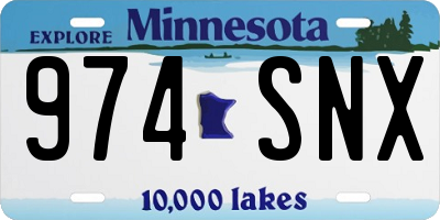 MN license plate 974SNX