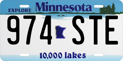 MN license plate 974STE