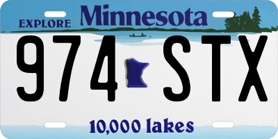 MN license plate 974STX