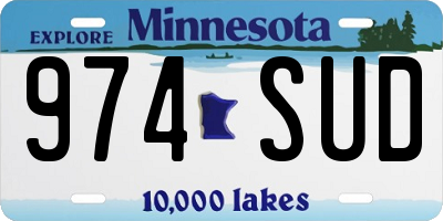 MN license plate 974SUD
