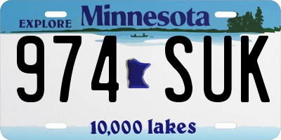 MN license plate 974SUK