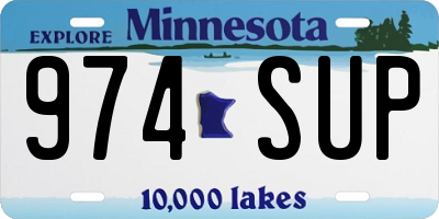 MN license plate 974SUP