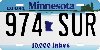 MN license plate 974SUR