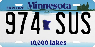MN license plate 974SUS