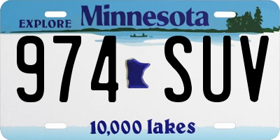 MN license plate 974SUV