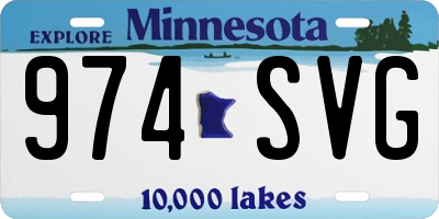 MN license plate 974SVG