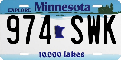 MN license plate 974SWK