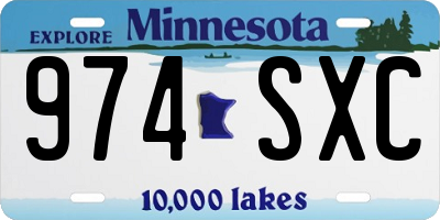 MN license plate 974SXC