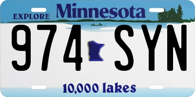 MN license plate 974SYN