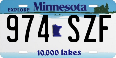 MN license plate 974SZF