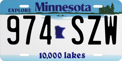 MN license plate 974SZW