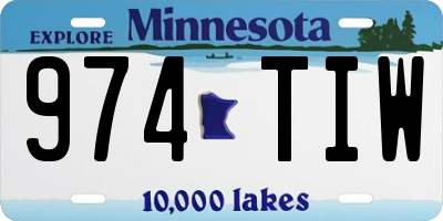 MN license plate 974TIW