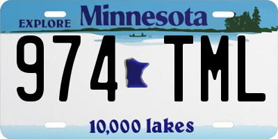 MN license plate 974TML