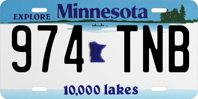 MN license plate 974TNB