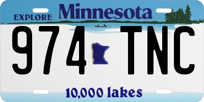 MN license plate 974TNC