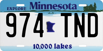 MN license plate 974TND