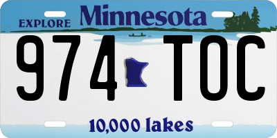 MN license plate 974TOC