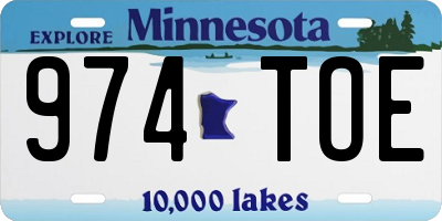 MN license plate 974TOE
