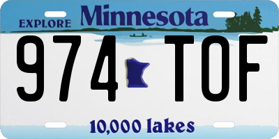 MN license plate 974TOF