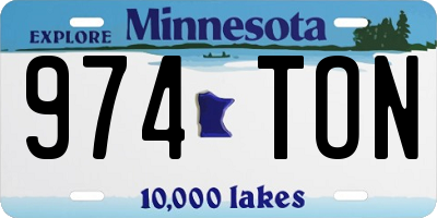MN license plate 974TON