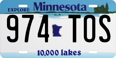 MN license plate 974TOS