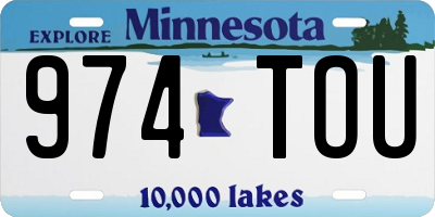 MN license plate 974TOU
