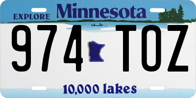 MN license plate 974TOZ