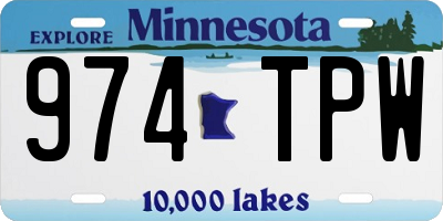 MN license plate 974TPW
