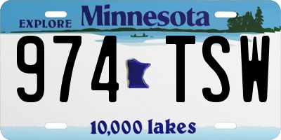 MN license plate 974TSW