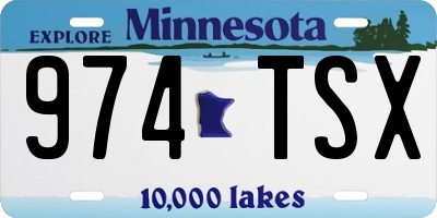 MN license plate 974TSX