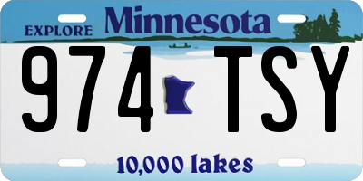 MN license plate 974TSY