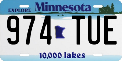 MN license plate 974TUE