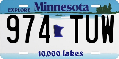 MN license plate 974TUW