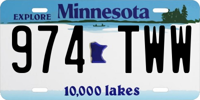 MN license plate 974TWW