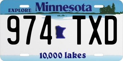 MN license plate 974TXD