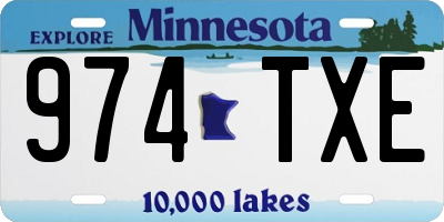 MN license plate 974TXE