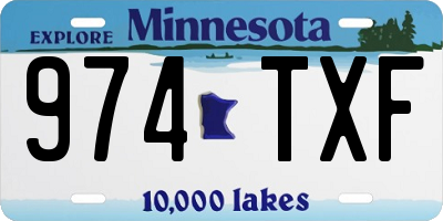 MN license plate 974TXF
