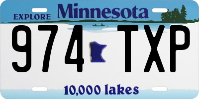 MN license plate 974TXP
