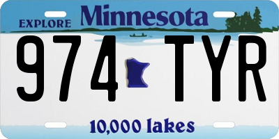 MN license plate 974TYR