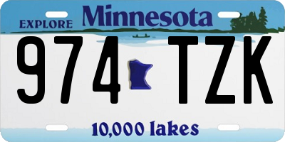 MN license plate 974TZK