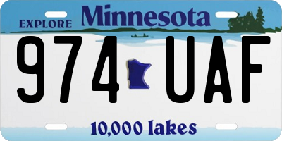 MN license plate 974UAF