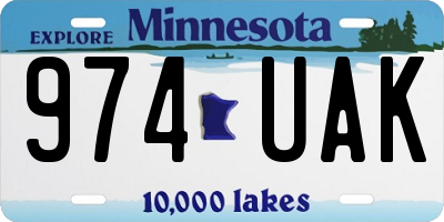 MN license plate 974UAK