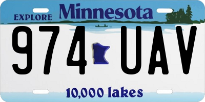 MN license plate 974UAV