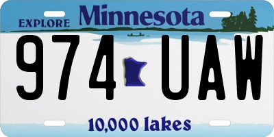 MN license plate 974UAW